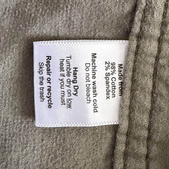 Poncho Outdoors The Zilker Corduroy Olive Green Button Down Shirt - Picture 6 of 6